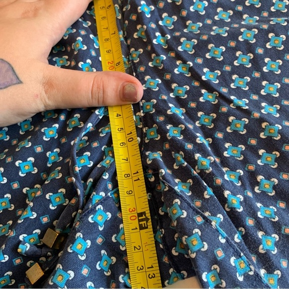 Lands end lounge pants size large women’s blue diamond print tie waist - Picture 13 of 14